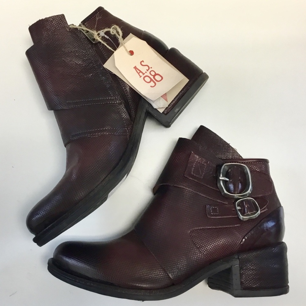 NWT A.S.98 Olin Ankle boots textured leather (40) 10